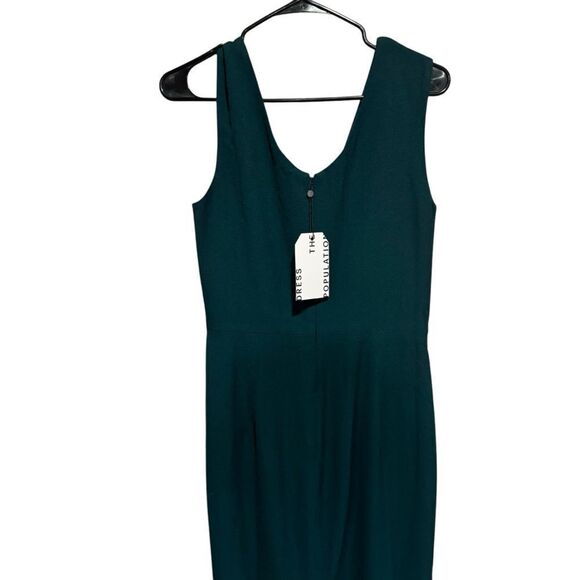 Revolve Dress The Population Sandra Plunge Crepe Trumpet Gown Maxi Dress in Pine - Picture 5 of 11